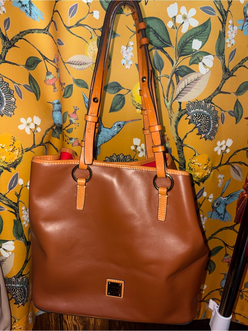Dooney and Bourke Natural Brown Smooth Wexford Leather Brianna Purse